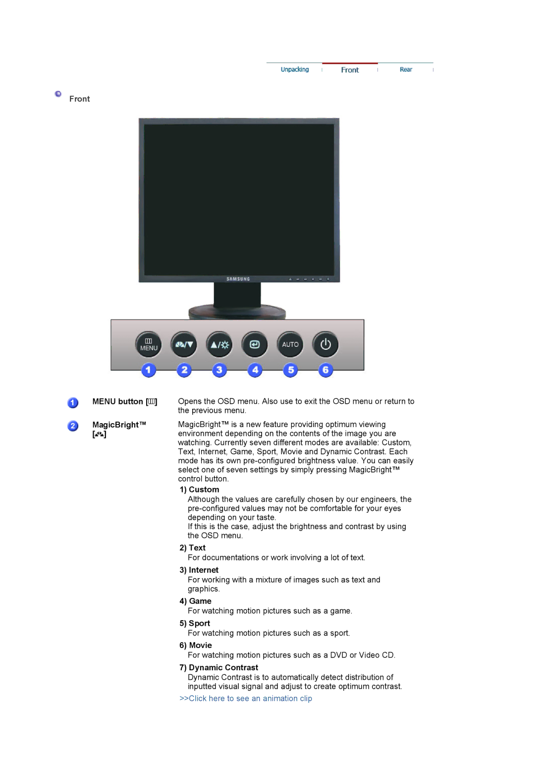 Samsung 940T manual Pre-configured values may not be comfortable for your eyes 