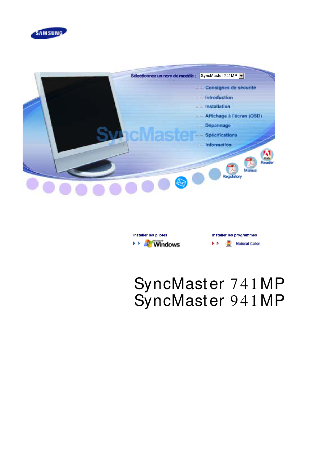 Samsung manual SyncMaster 741MP 941MP 