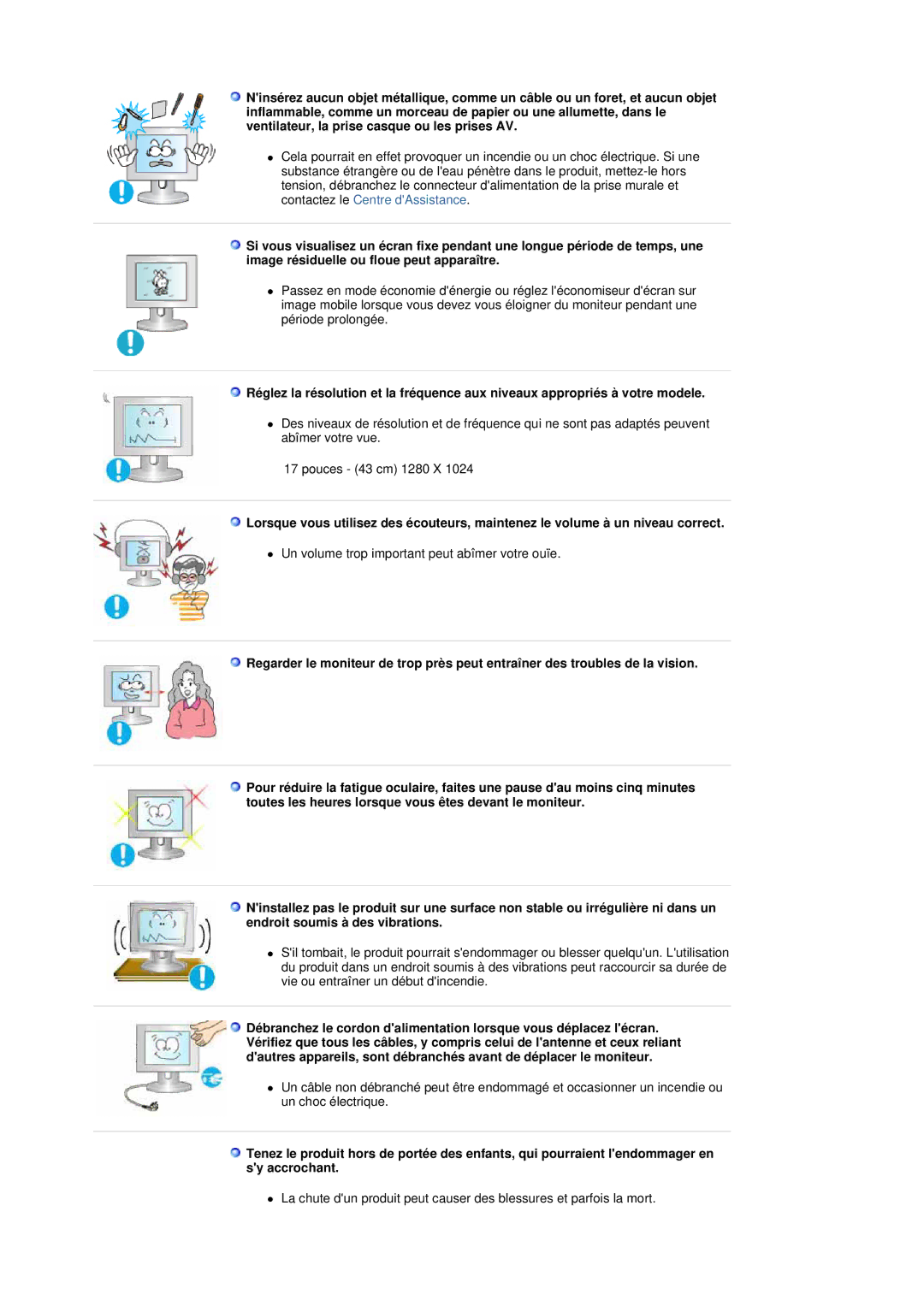 Samsung 941MP, 741MP manual Un volume trop important peut abîmer votre ouïe 