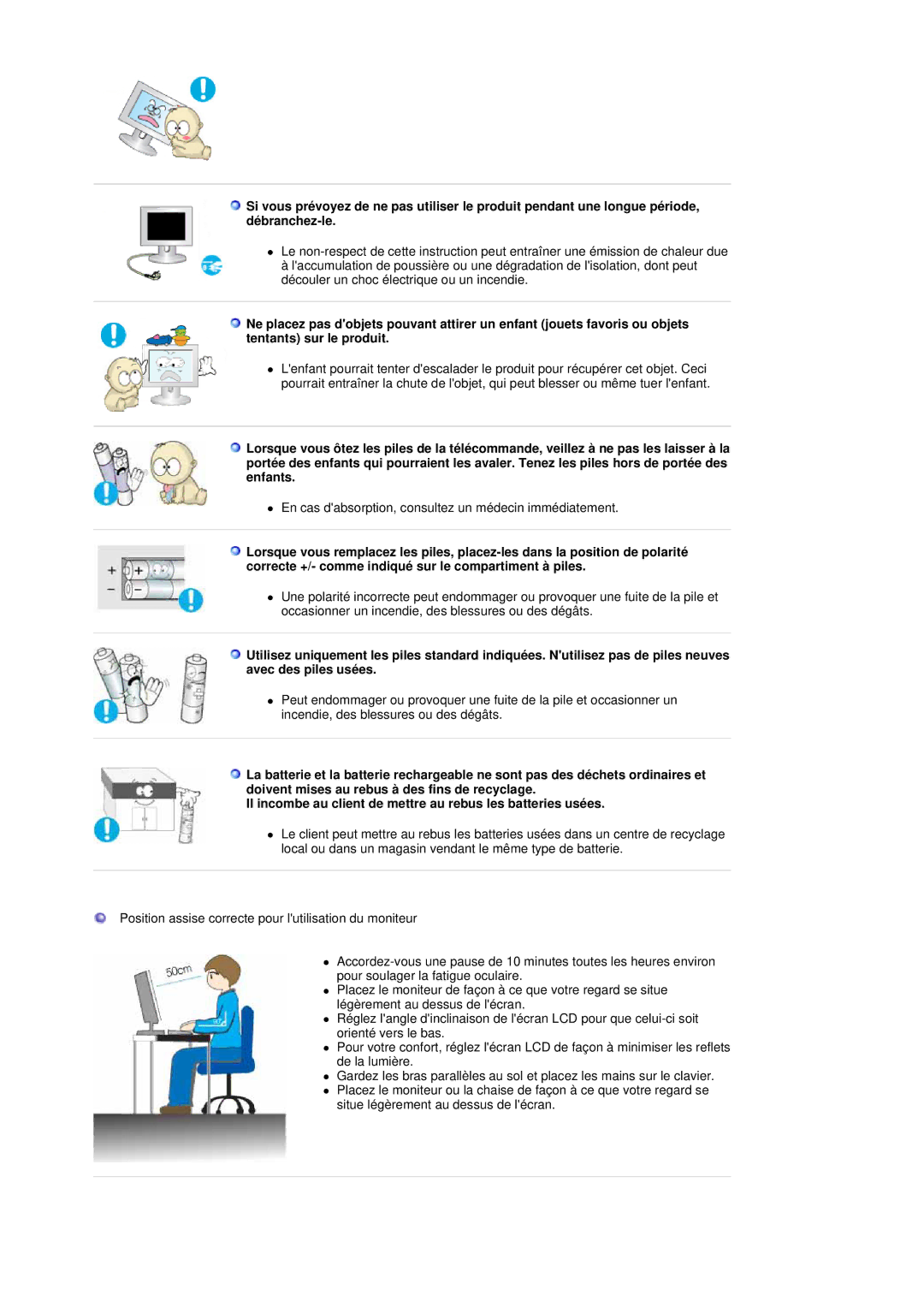 Samsung 741MP, 941MP manual En cas dabsorption, consultez un médecin immédiatement 