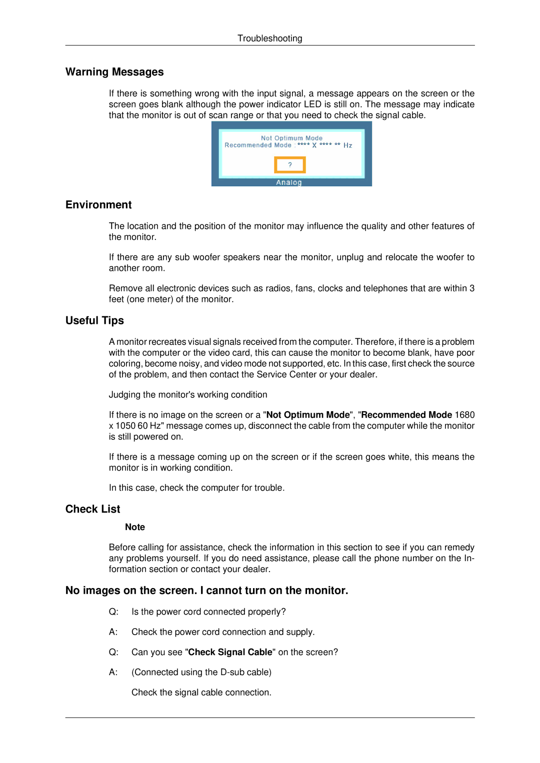 Samsung 943EWX, 2243EWX, 2043EWX user manual Environment 