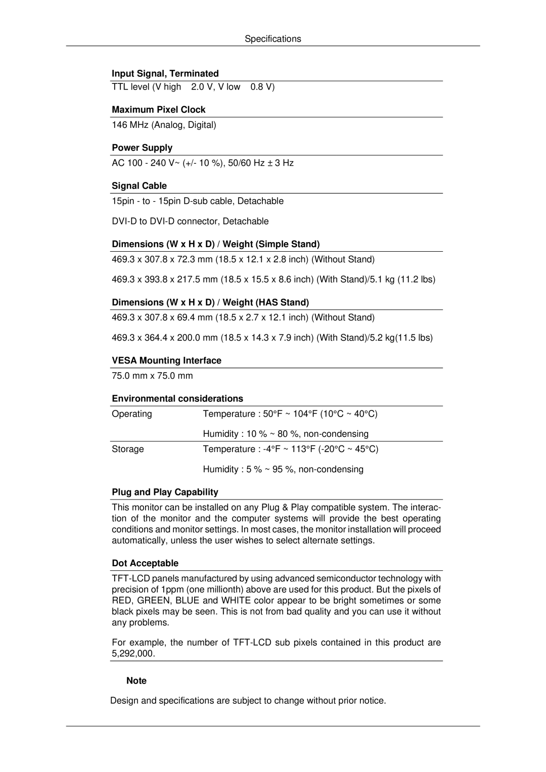 Samsung 943EWX, 2243EWX, 2043EWX user manual Mm x 75.0 mm 