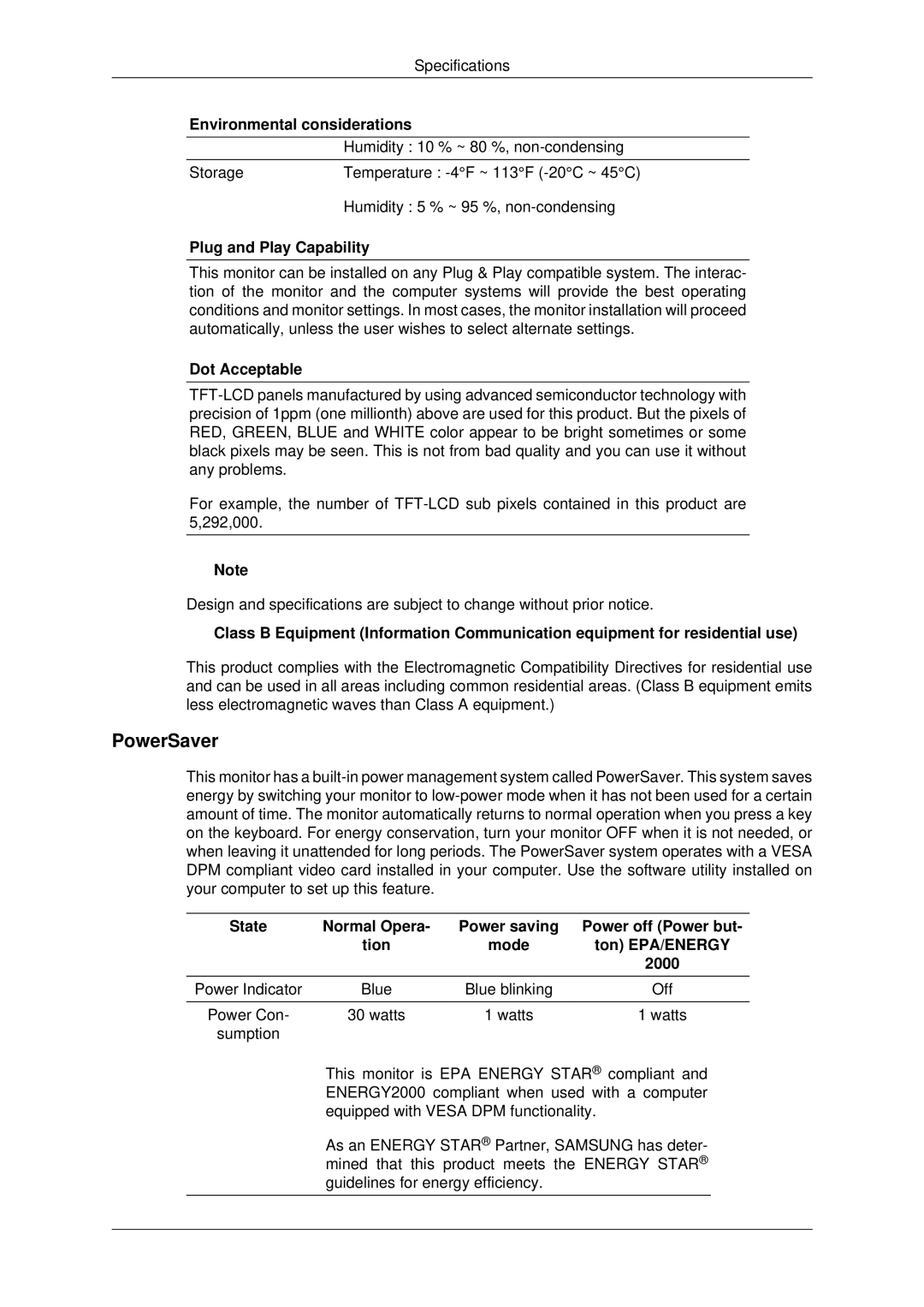 Samsung 2243EWX, 943EWX, 2043EWX user manual PowerSaver 