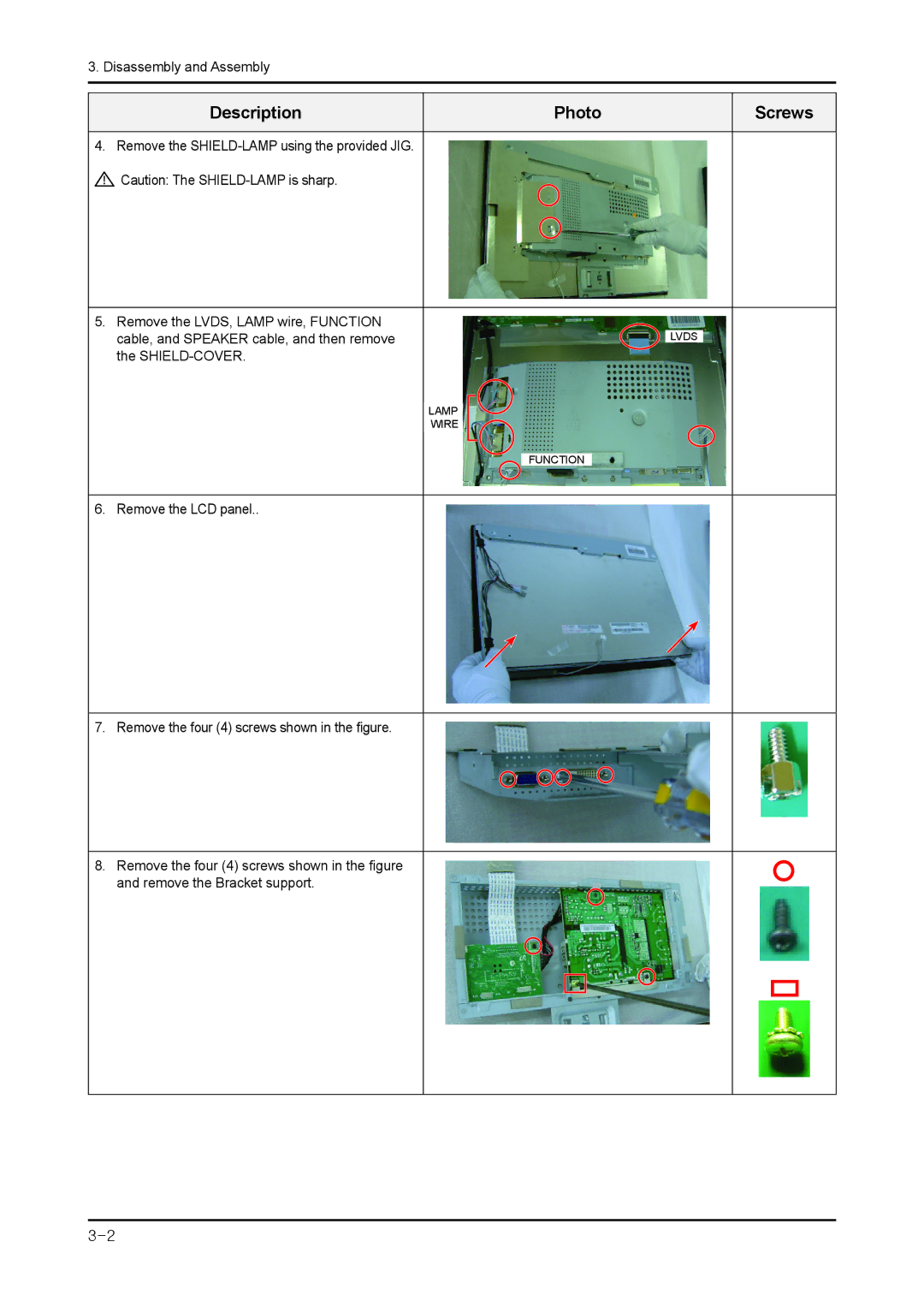 Samsung 943NWX service manual Description Photo 