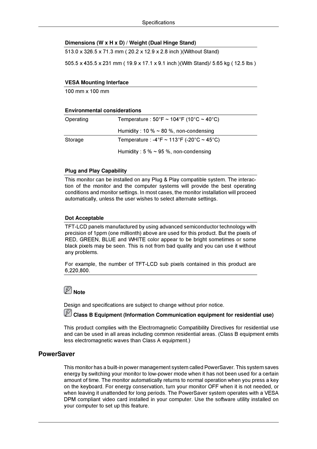 Samsung 2243LNX, 943SNX, 2043SNX, 2243SNX user manual PowerSaver 