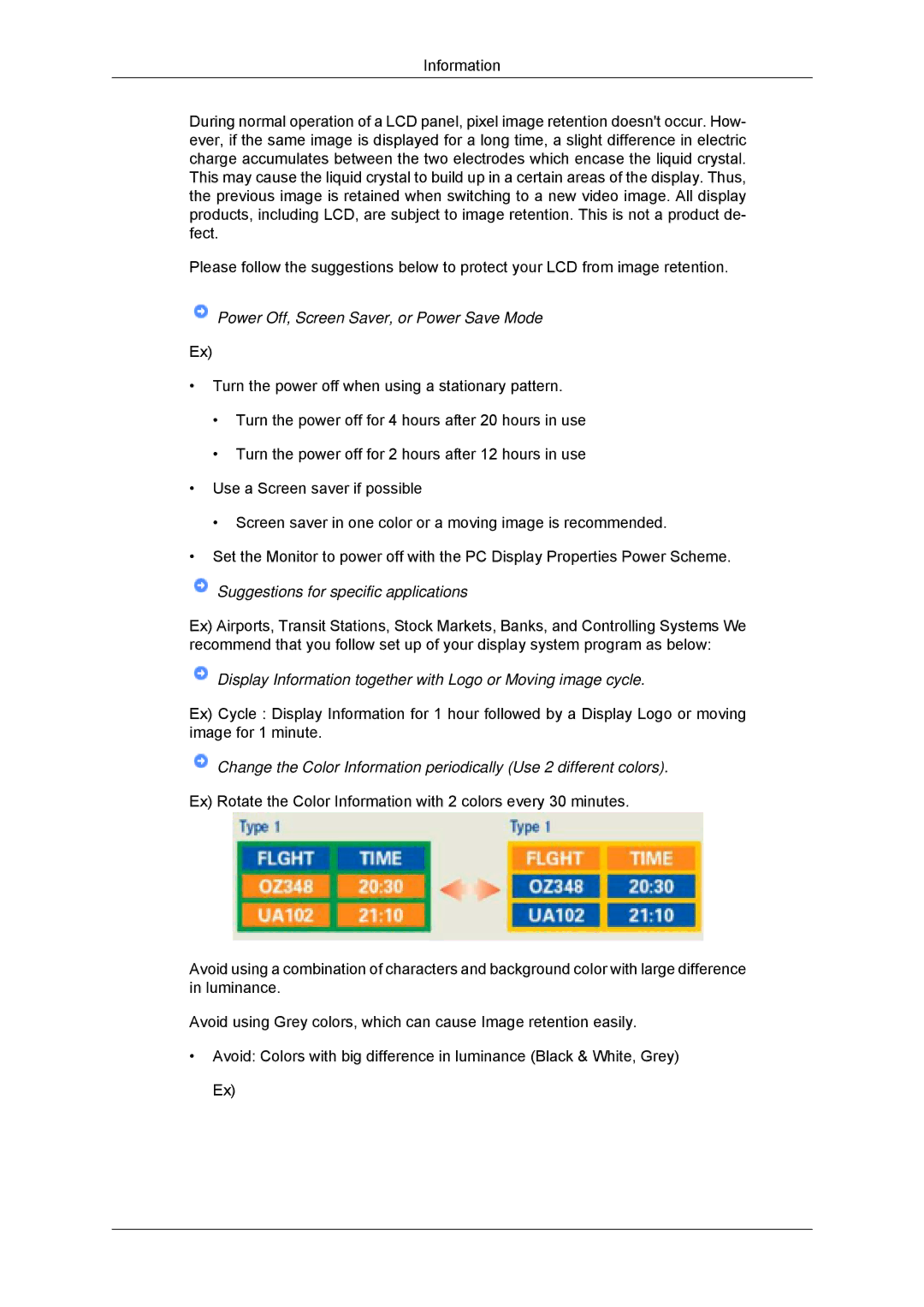 Samsung 2243LNX, 943SNX, 2043SNX, 2243SNX user manual Display Information together with Logo or Moving image cycle 