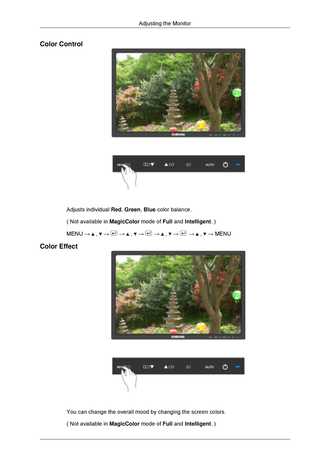 Samsung 943SNX, 2243LNX, 2043SNX, 2243SNX user manual Color Control 