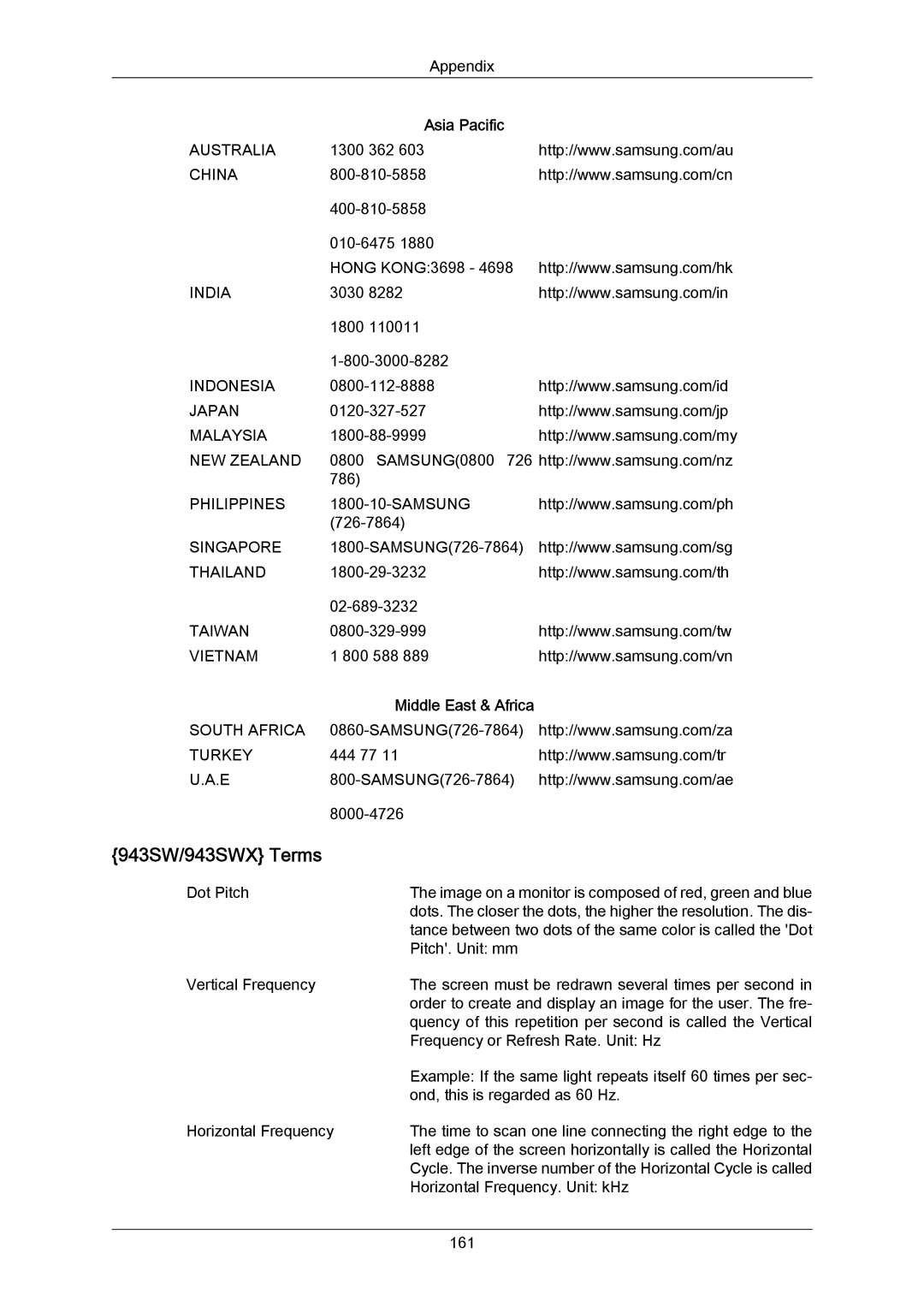 Samsung user manual 943SW/943SWX Terms 