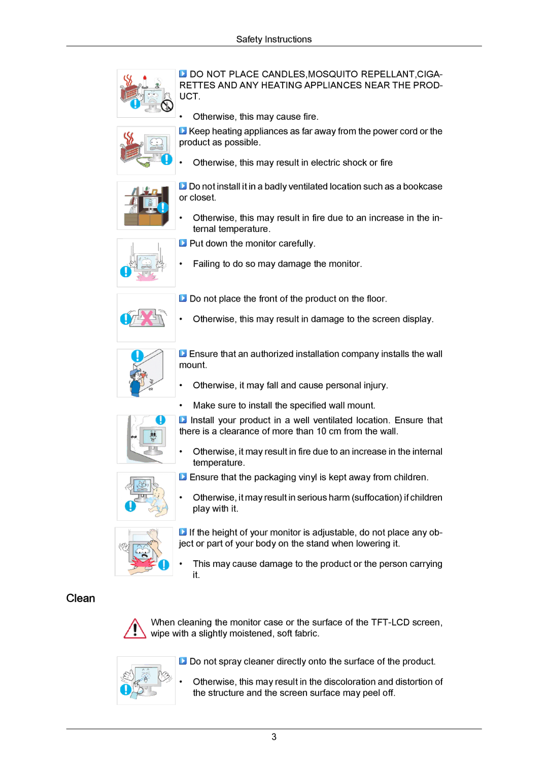 Samsung 943SWX user manual Clean 