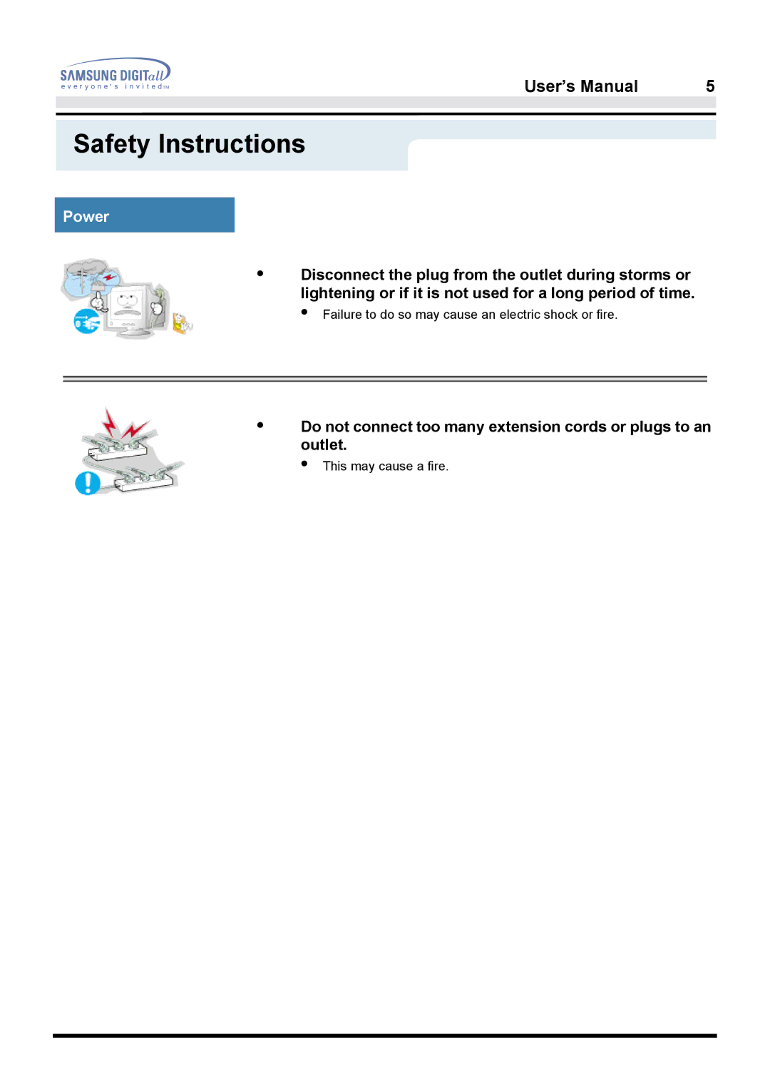 Samsung 950B manual This may cause a fire 