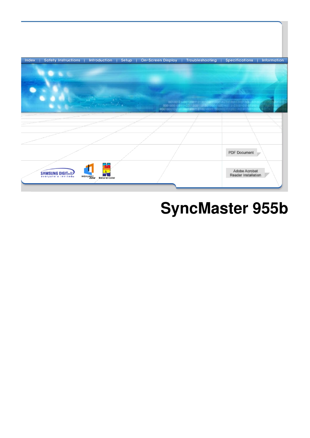 Samsung manual SyncMaster 955b 