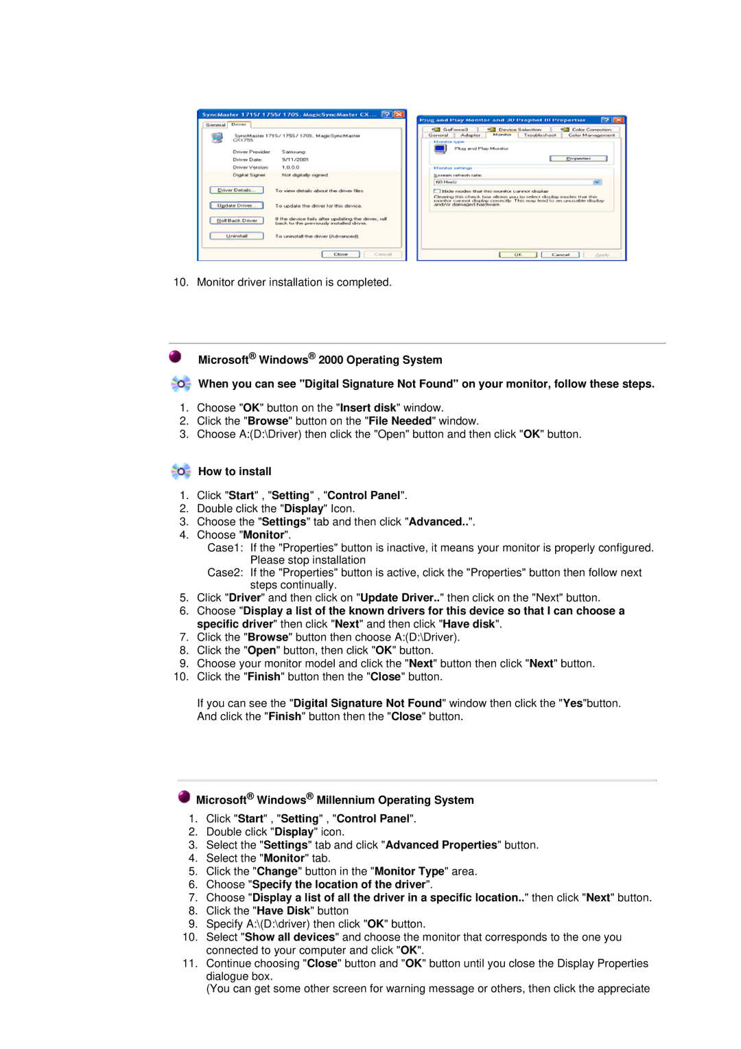 Samsung 955b manual How to install Click Start , Setting , Control Panel 