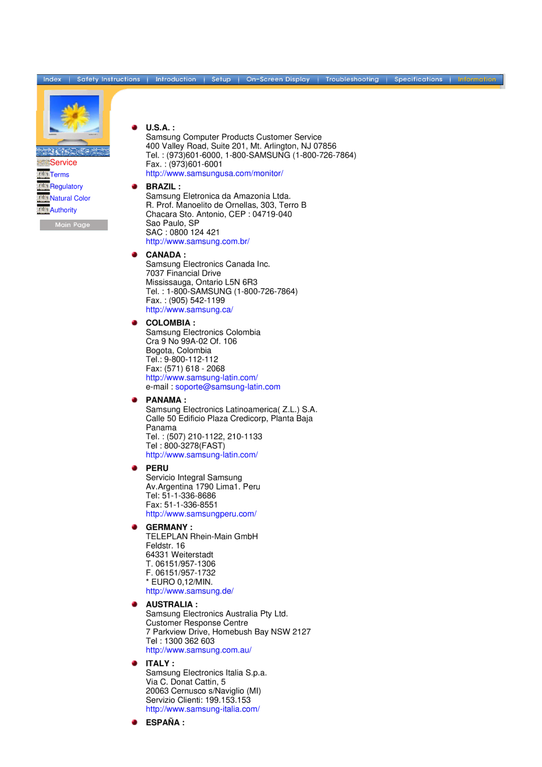 Samsung 955b manual Service, Brazil 