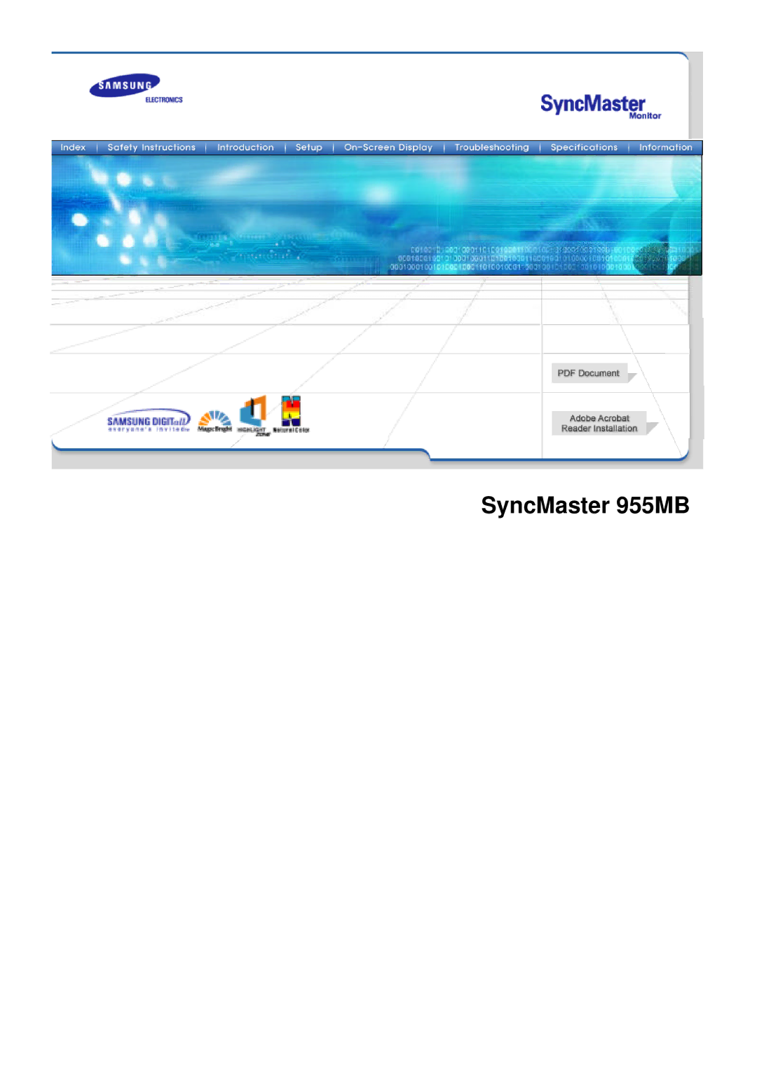 Samsung manual SyncMaster 955MB 