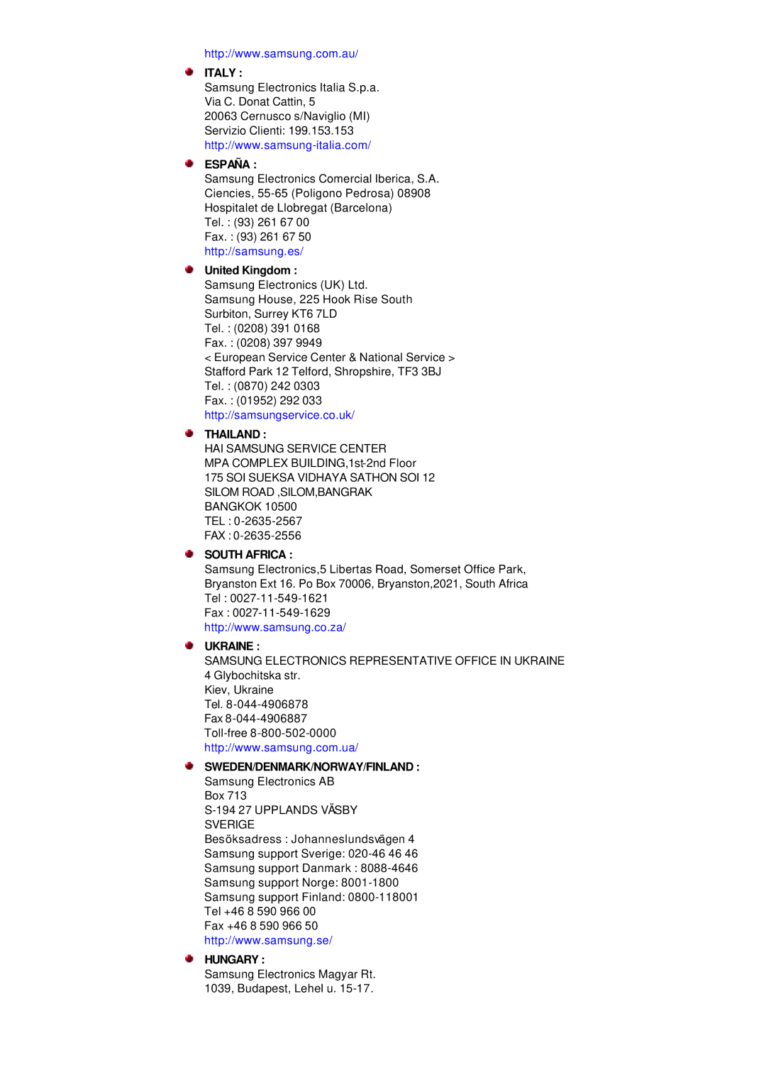 Samsung 955MB manual España, United Kingdom 