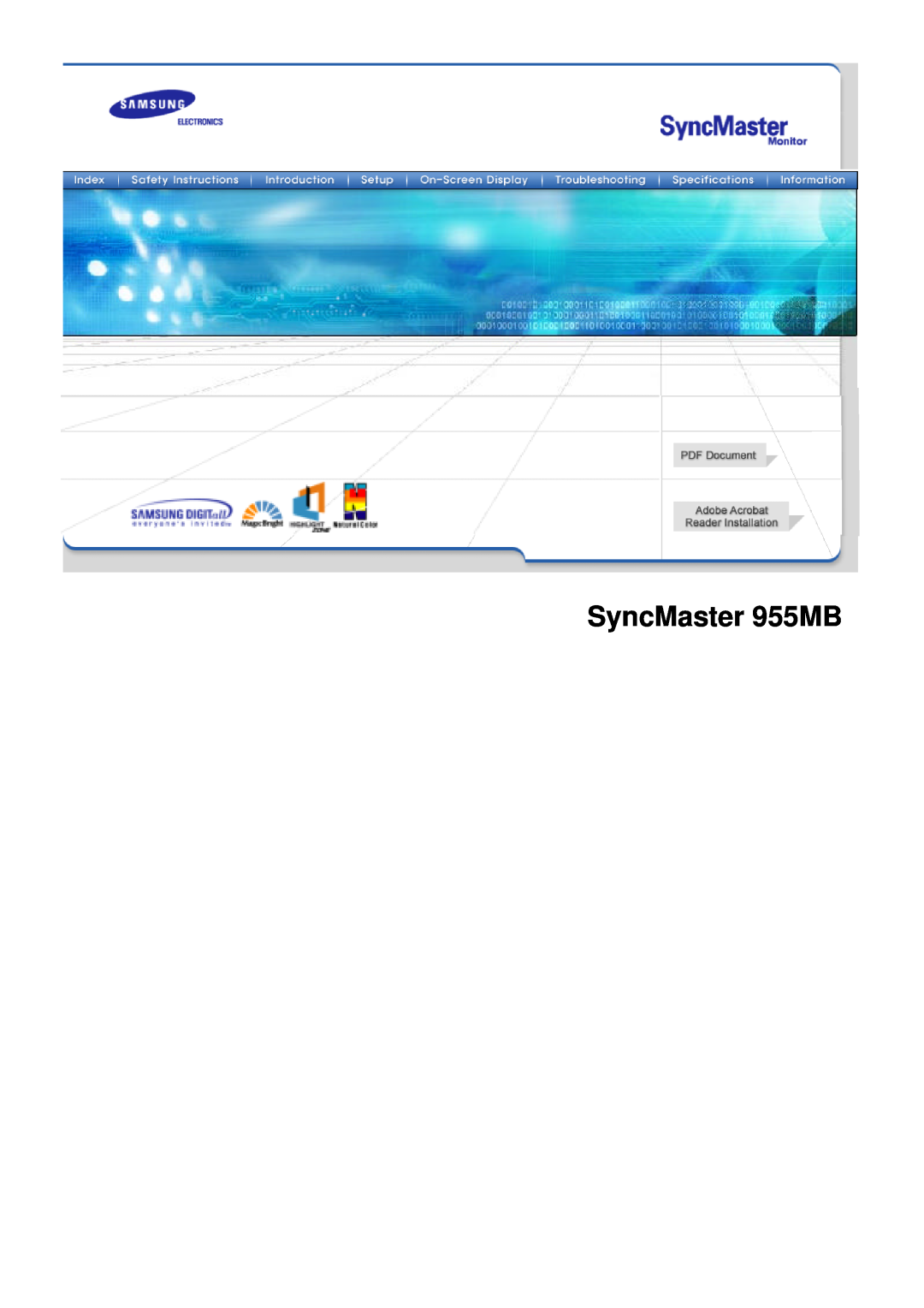 Samsung manual SyncMaster 955MB 