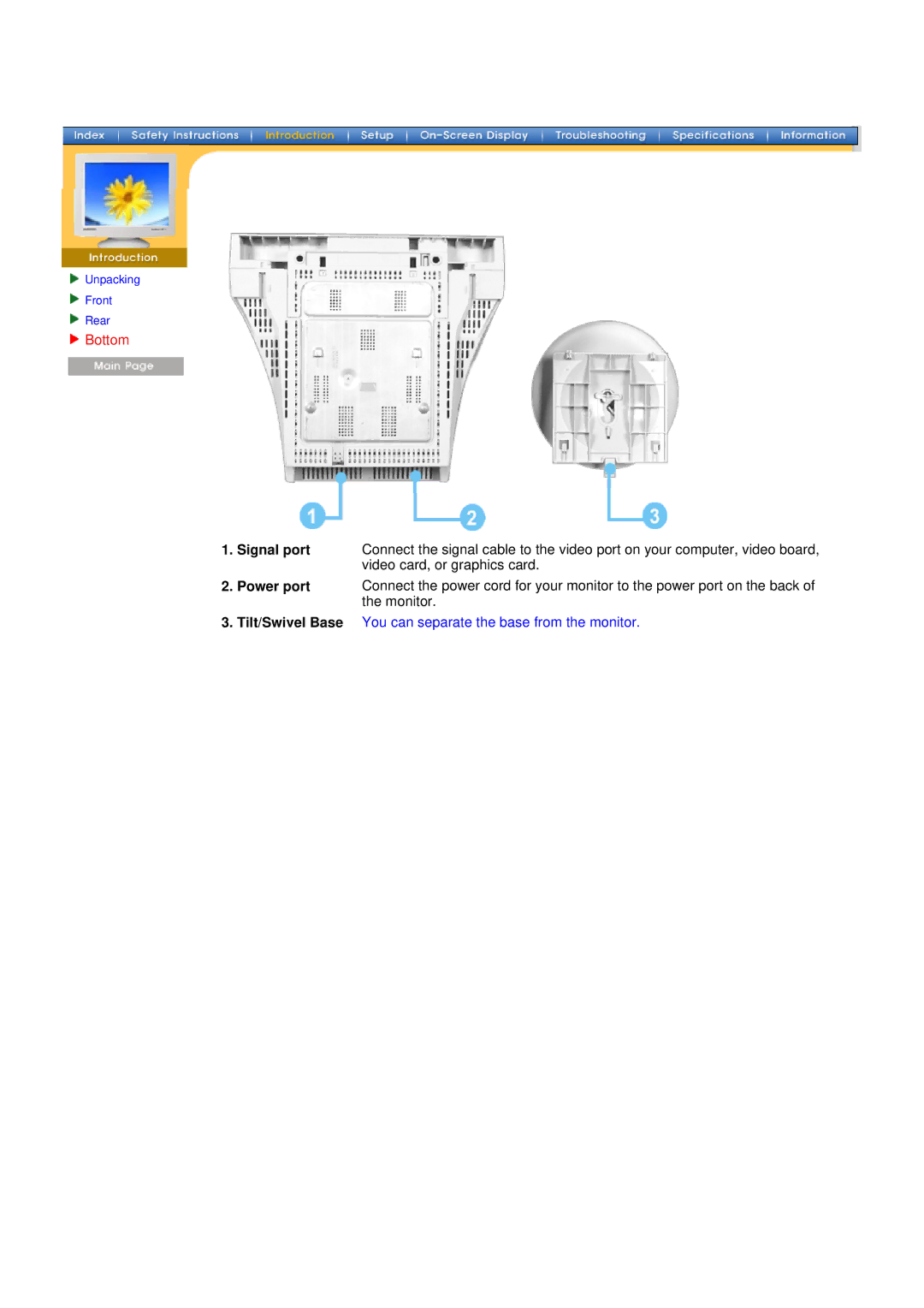 Samsung 957D manual Bottom 