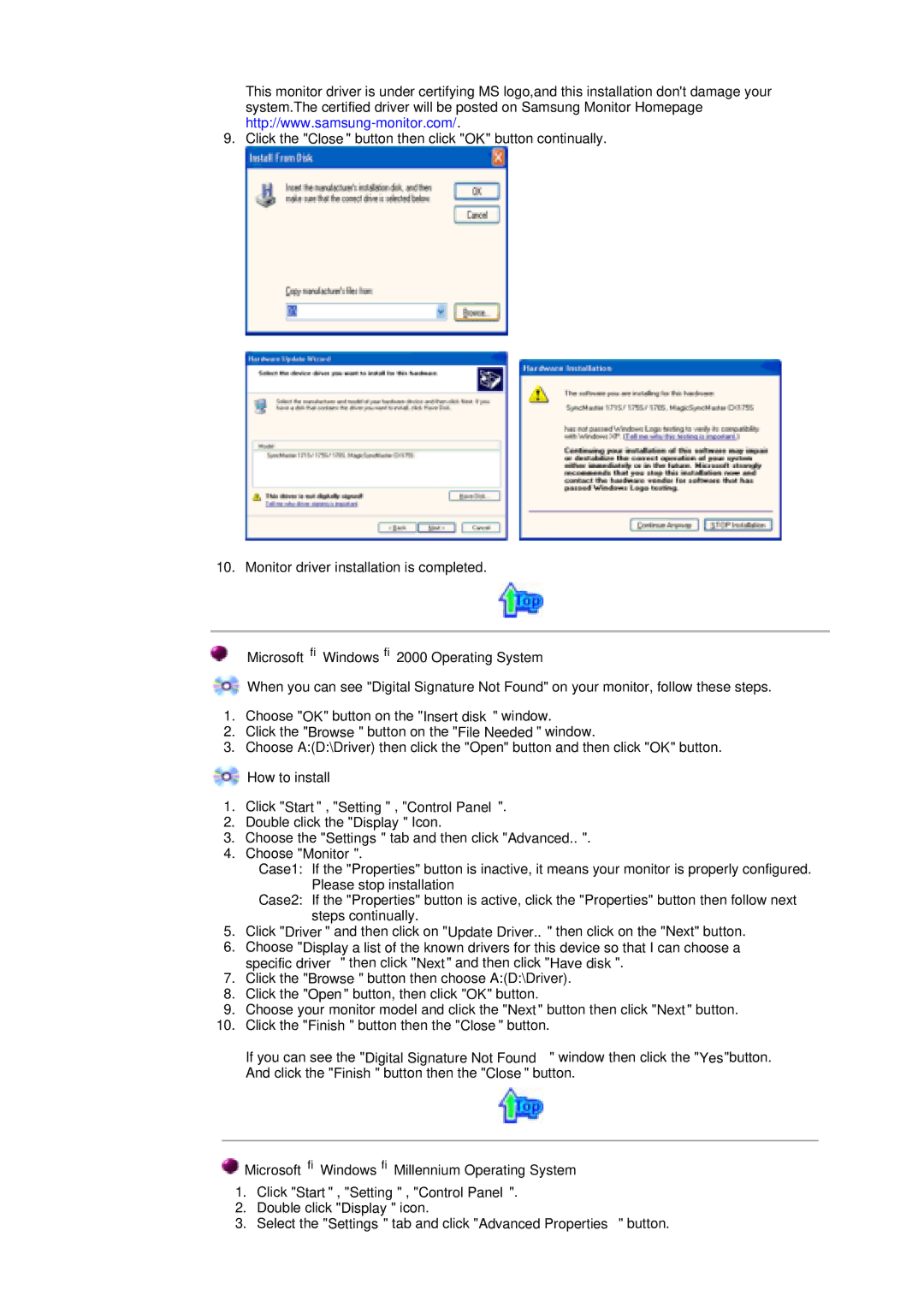 Samsung 957D manual How to install Click Start , Setting , Control Panel 