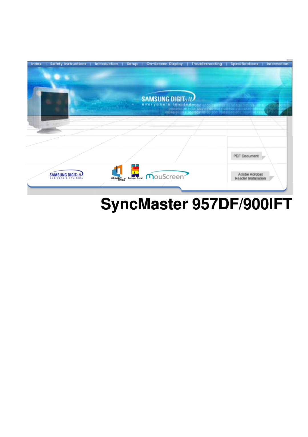 Samsung manual SyncMaster 957DF/900IFT 
