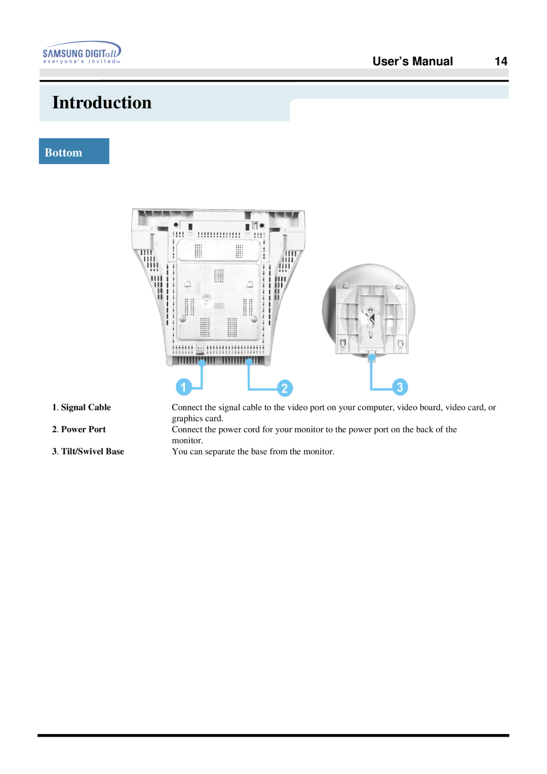 Samsung 957FS manual Bottom 