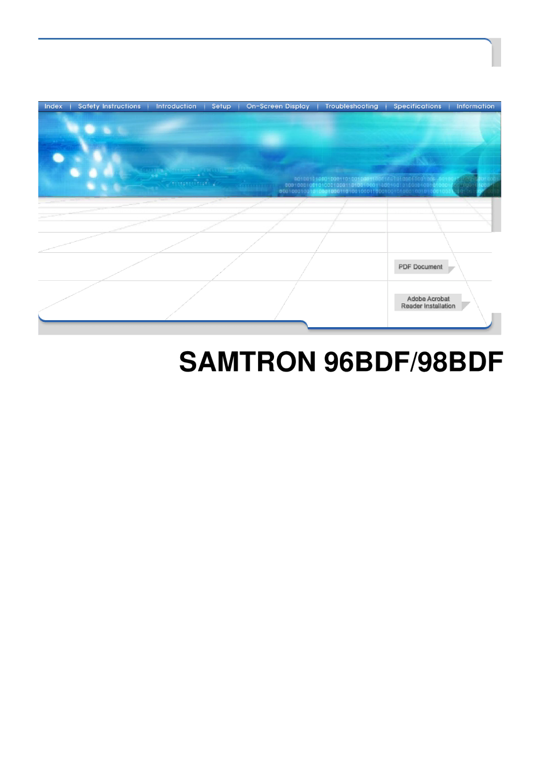 Samsung manual Samtron 96BDF/98BDF 