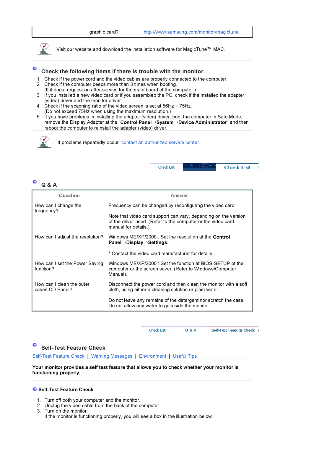 Samsung 970P, 770P manual Answer, Panel→Display→Settings 