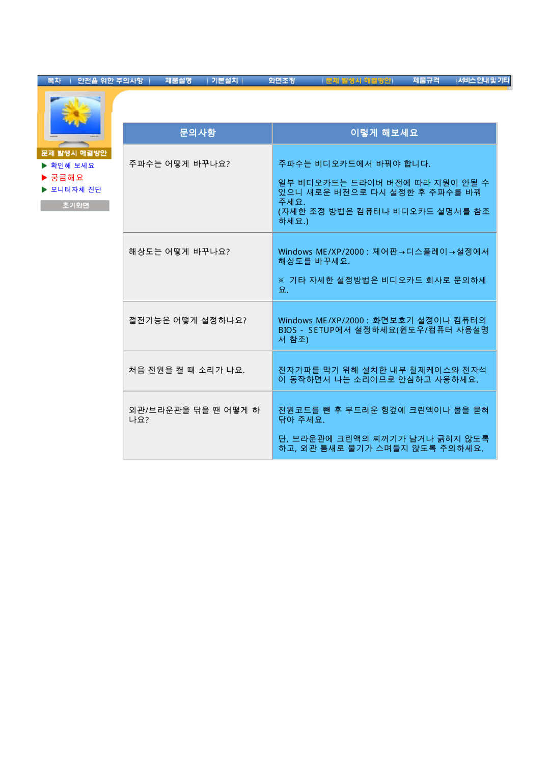 Samsung 97B manual 문의사항 이렇게 해보세요 