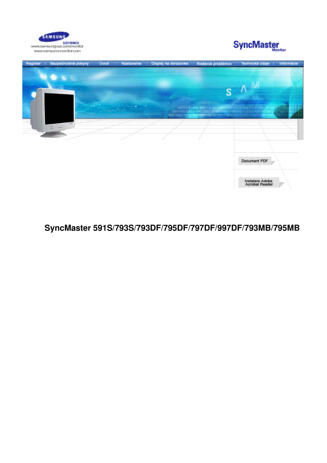 Samsung manual SyncMaster 591S/793S/793DF/795DF/797DF/997DF/793MB/795MB 