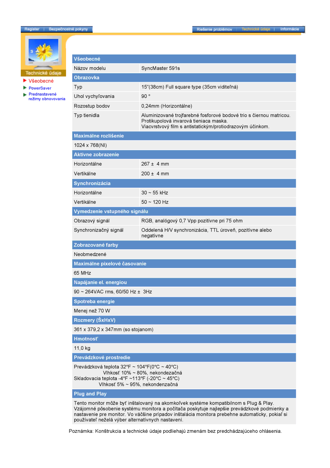 Samsung 997DF, 793MB manual Názov modelu SyncMaster 591s 