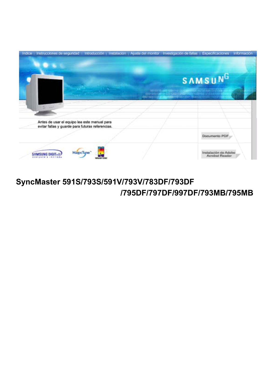 Samsung 793S, 997DF, 797DF, 793MB, 793V, 795DF, 795MB, 783DF, 591S, 591v, 793DF manual 