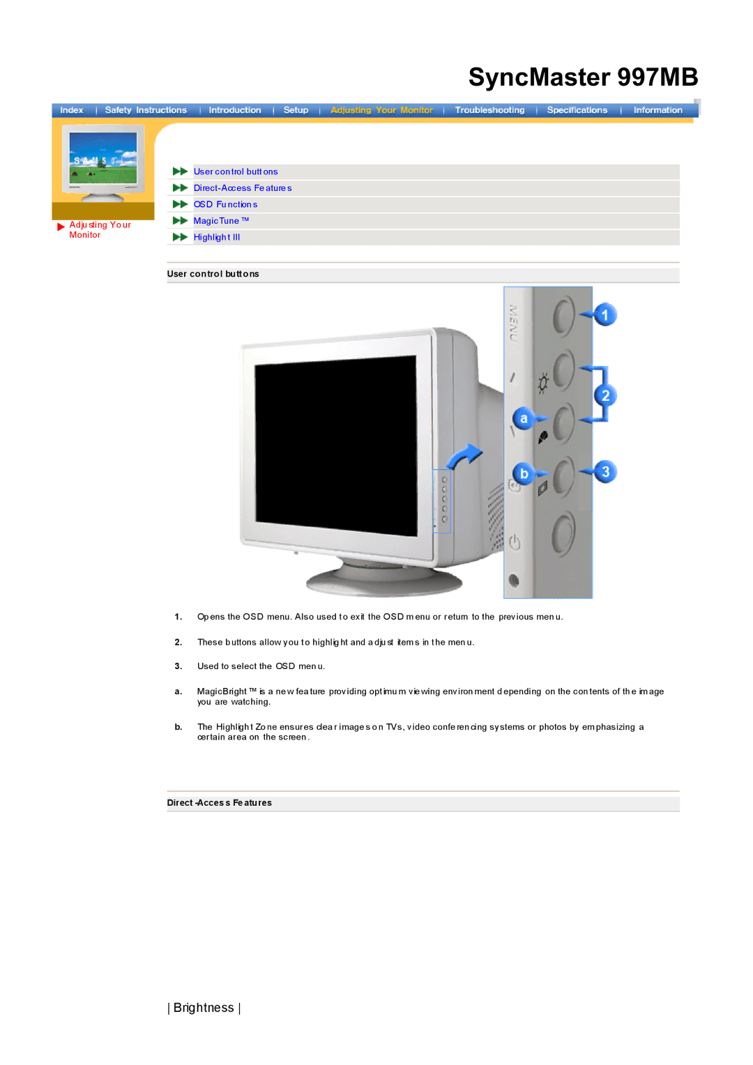 Samsung 797MB manual SyncMaster 997MB 