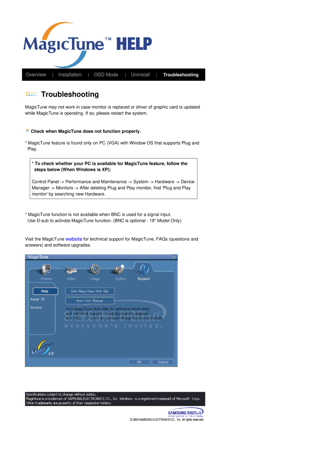 Samsung 997MB, 797MB manual Troubleshooting 