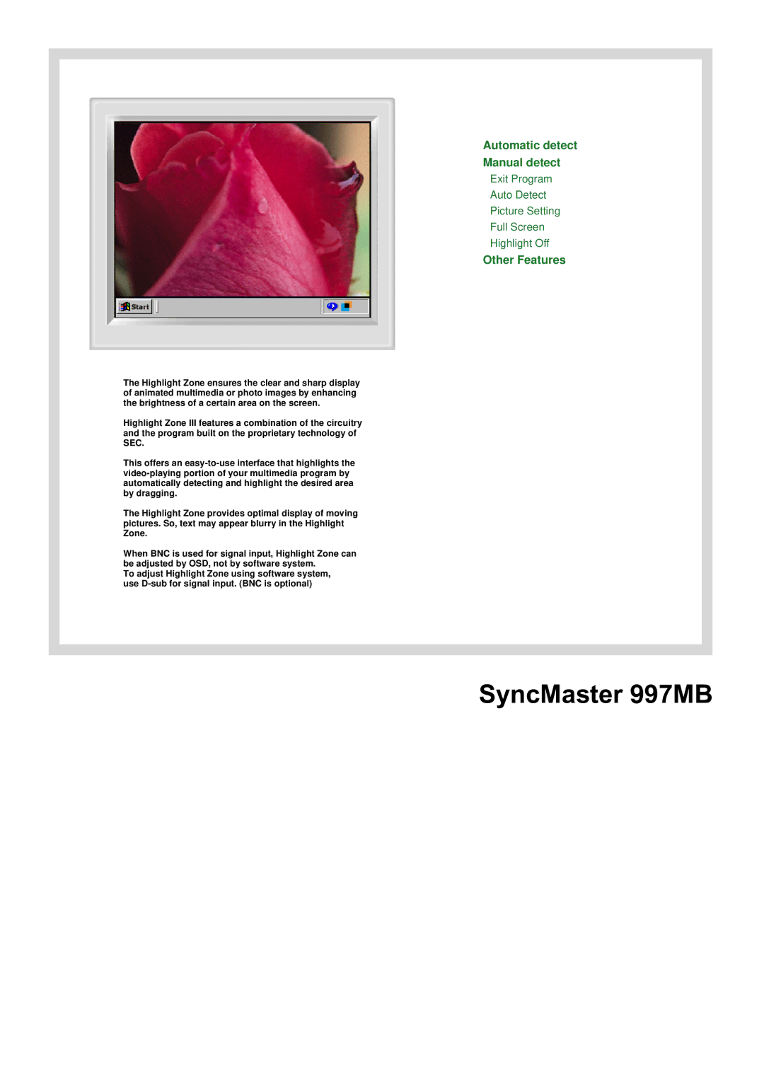 Samsung 797MB manual SyncMaster 997MB 