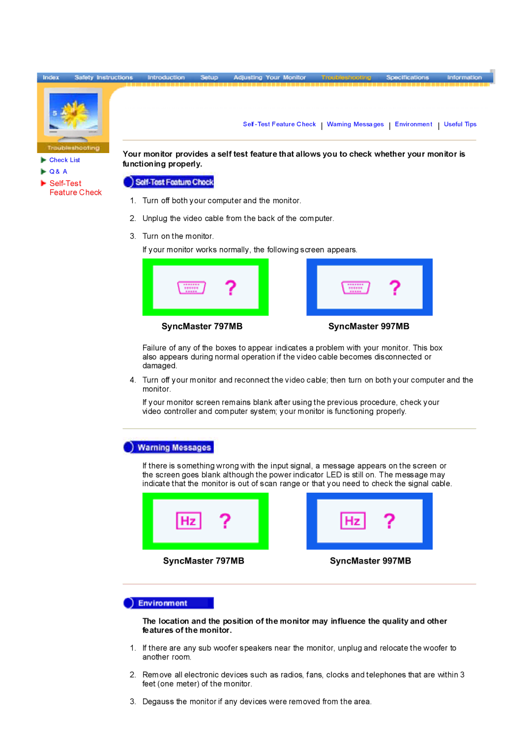 Samsung manual SyncMaster 797MB SyncMaster 997MB 