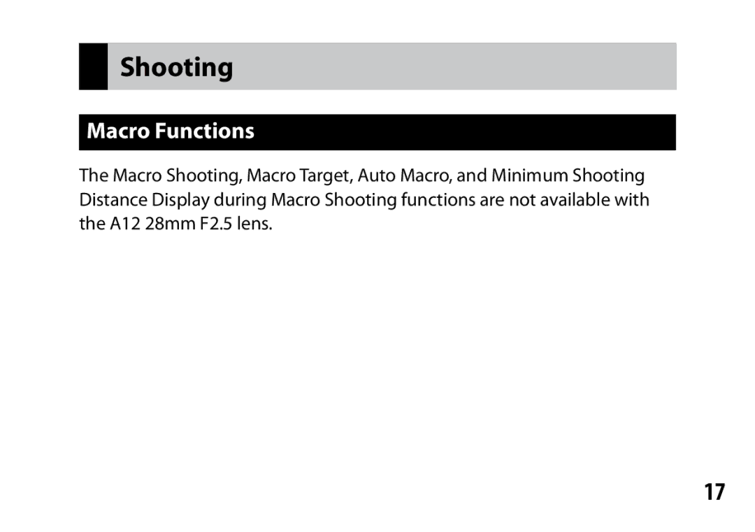 Samsung A12 instruction manual Shooting, Macro Functions 