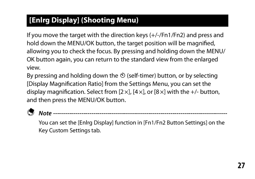 Samsung A12 instruction manual Enlrg Display Shooting Menu 