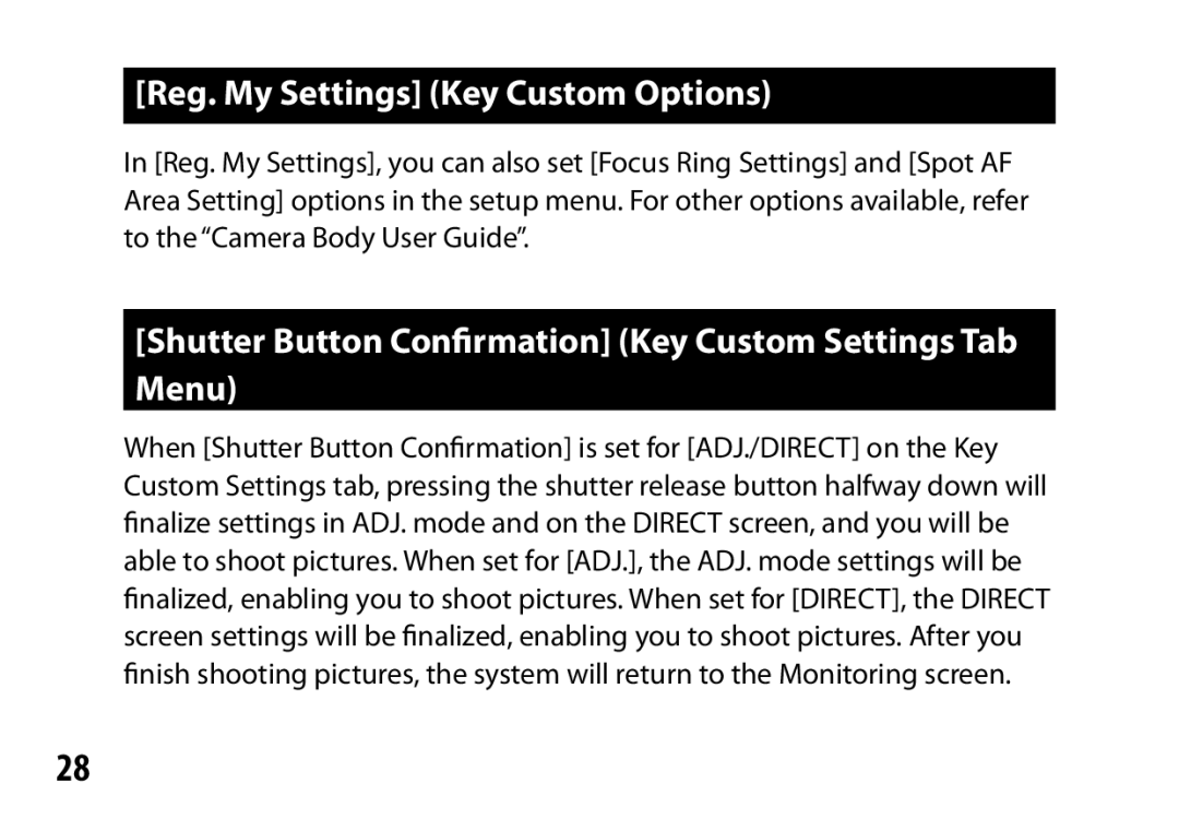 Samsung A12 Reg. My Settings Key Custom Options, Shutter Button Confirmation Key Custom Settings Tab Menu 