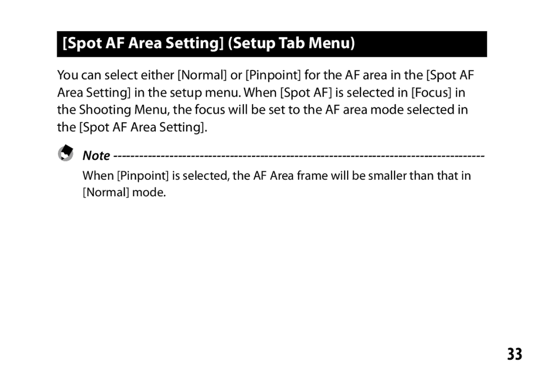 Samsung A12 instruction manual Spot AF Area Setting Setup Tab Menu 