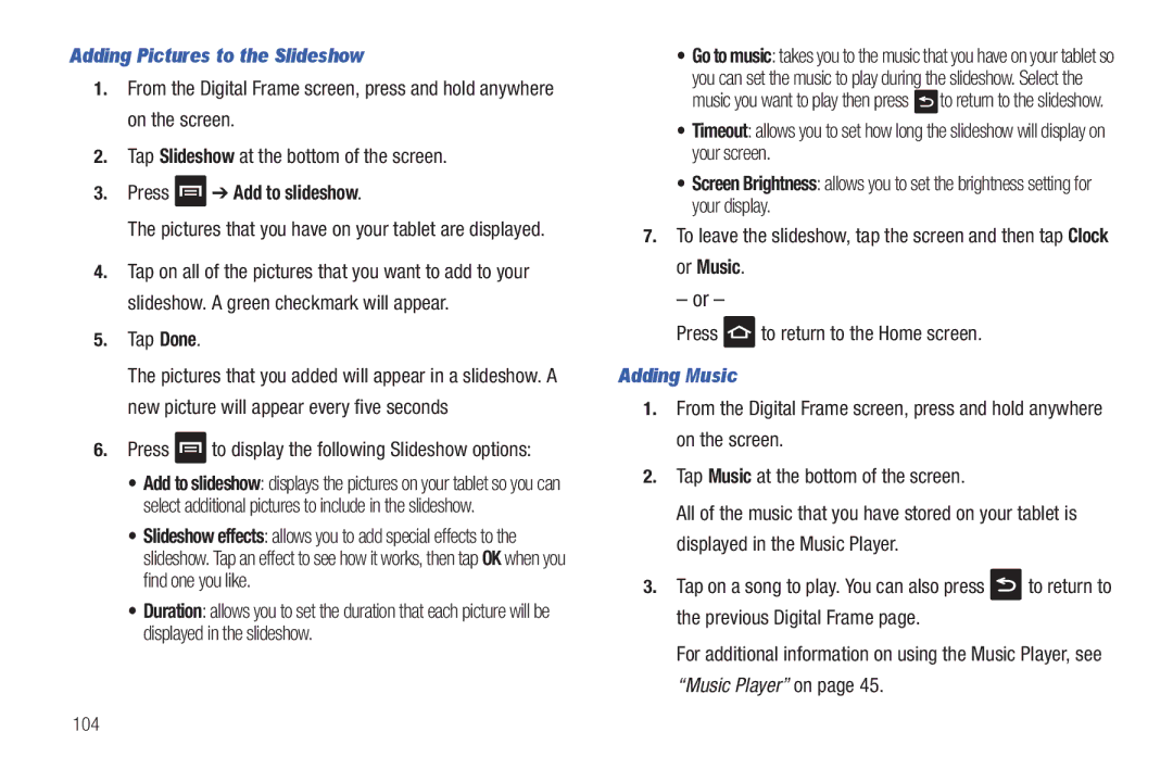 Samsung A3LSGHI987 user manual Adding Pictures to the Slideshow, Press Add to slideshow, Adding Music 
