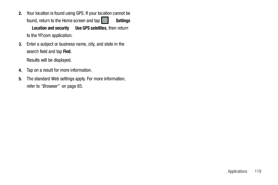 Samsung A3LSGHI987 user manual Applications 