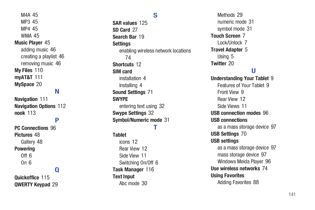 Samsung A3LSGHI987 Music Player, Powering, SAR values SD Card Search Bar Settings, Shortcuts SIM card, Sound Settings 