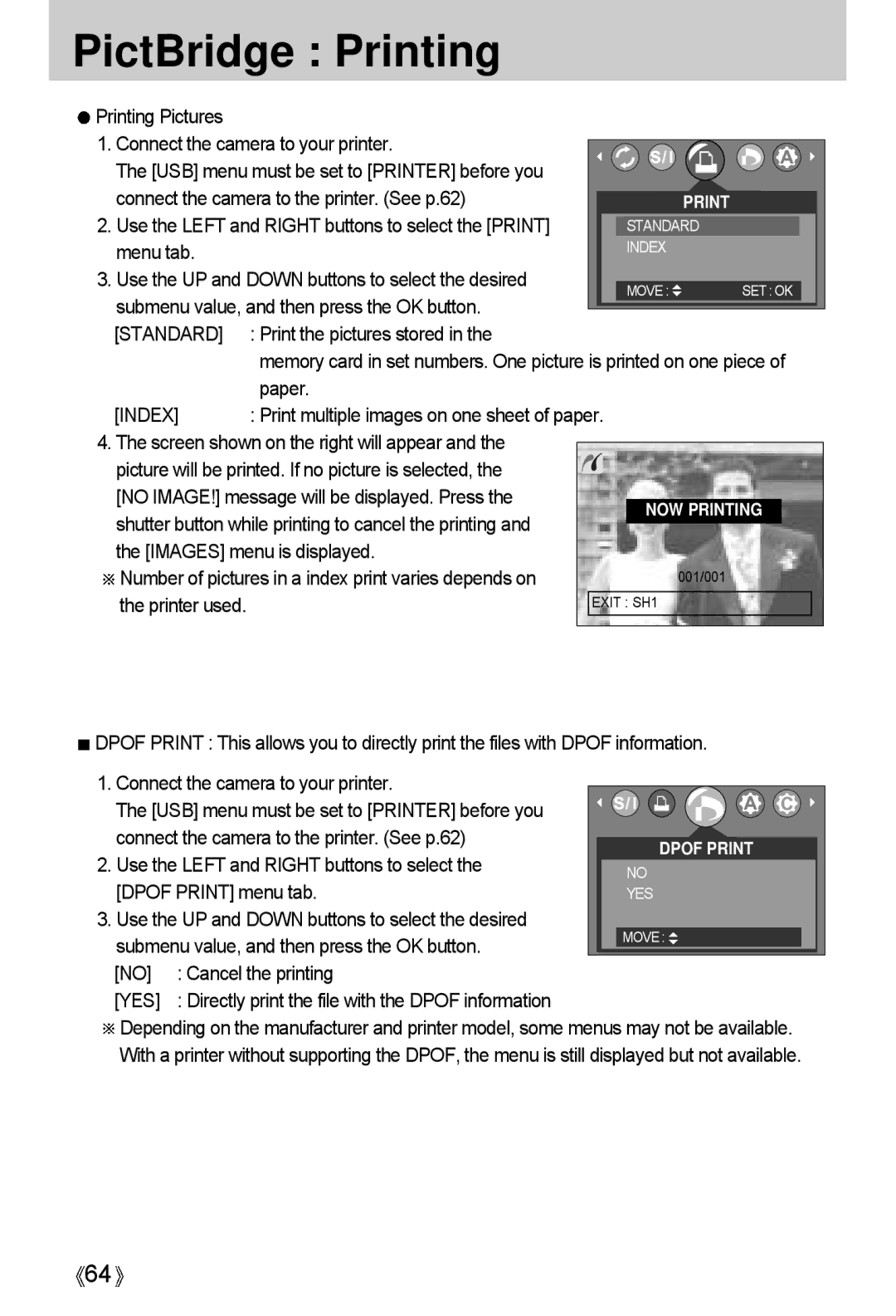 Samsung A4 user manual PictBridge Printing, Standard, Yes 