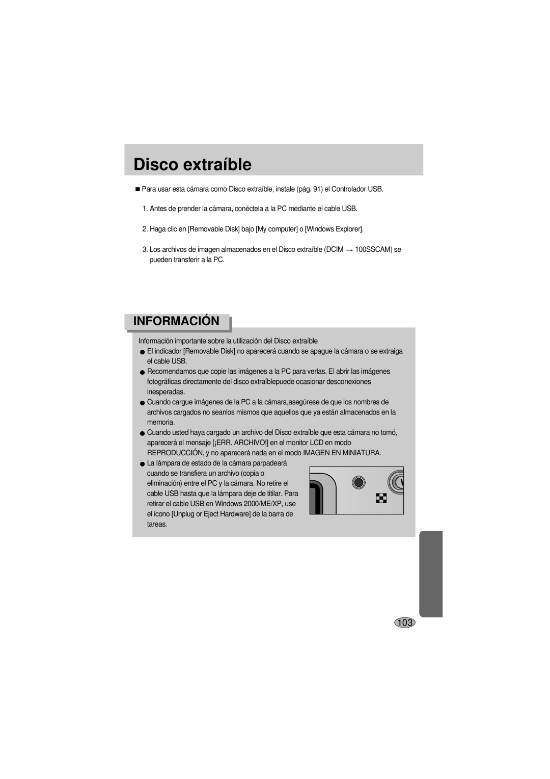 Samsung A400 manual Disco extraíble, El icono Unplug or Eject Hardware de la barra de tareas 