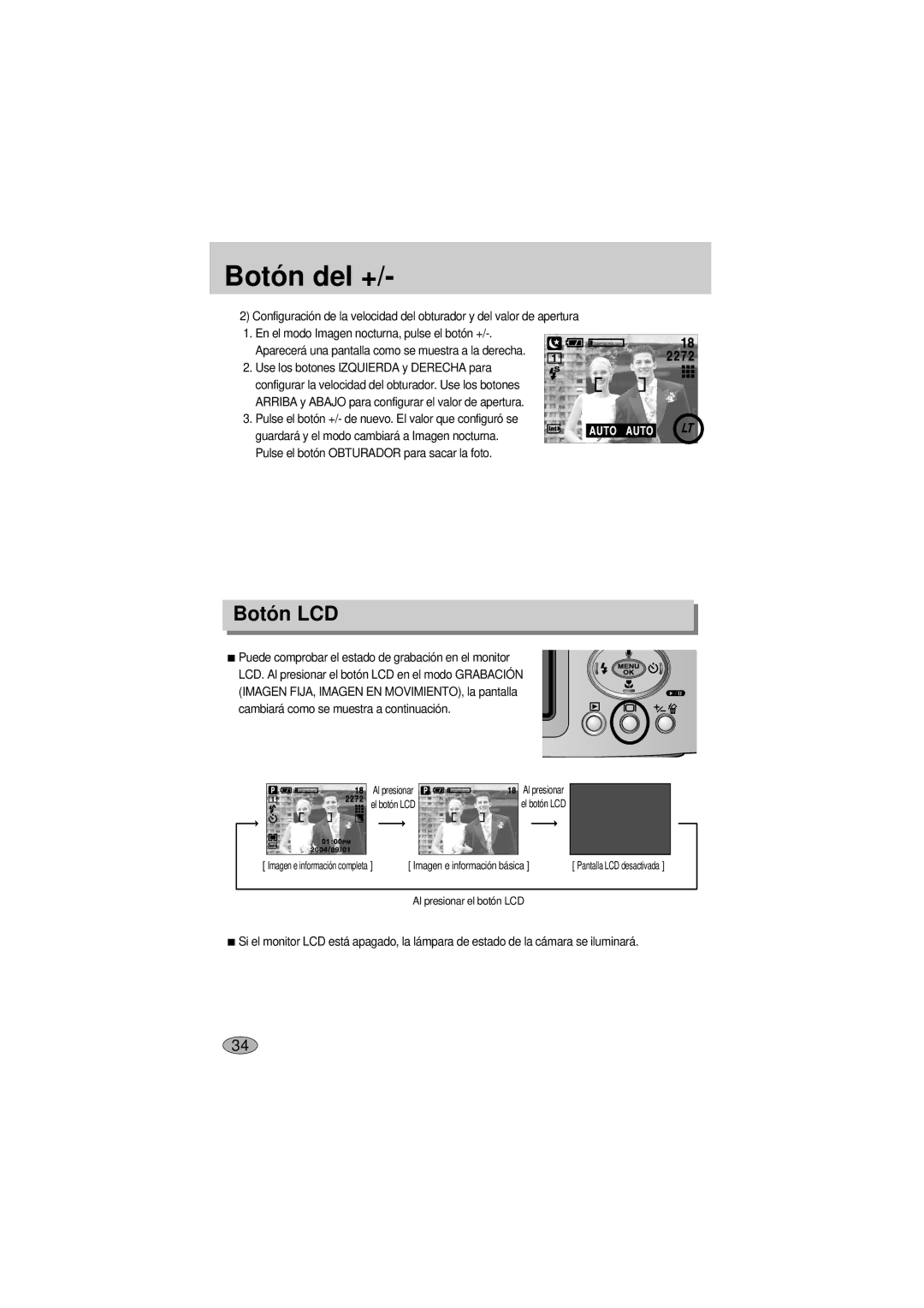 Samsung A400 manual Botón LCD 