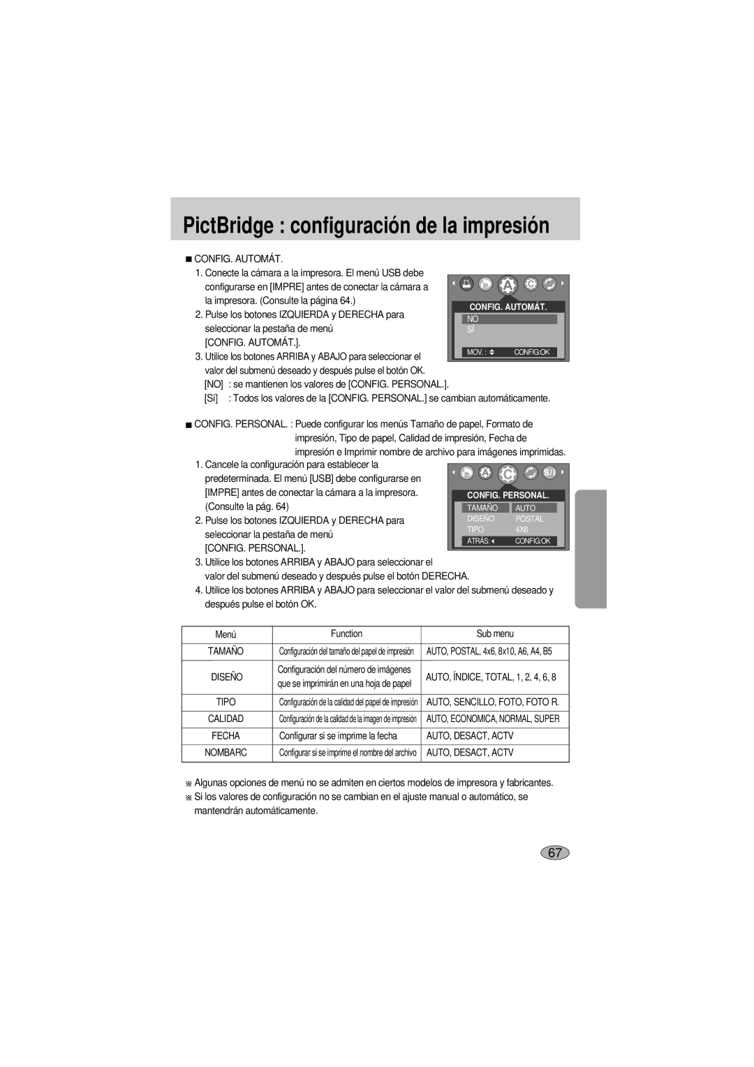 Samsung A400 manual CONFIG. Automát, Cancele la configuración para establecer la, AUTO, DESACT, Actv 