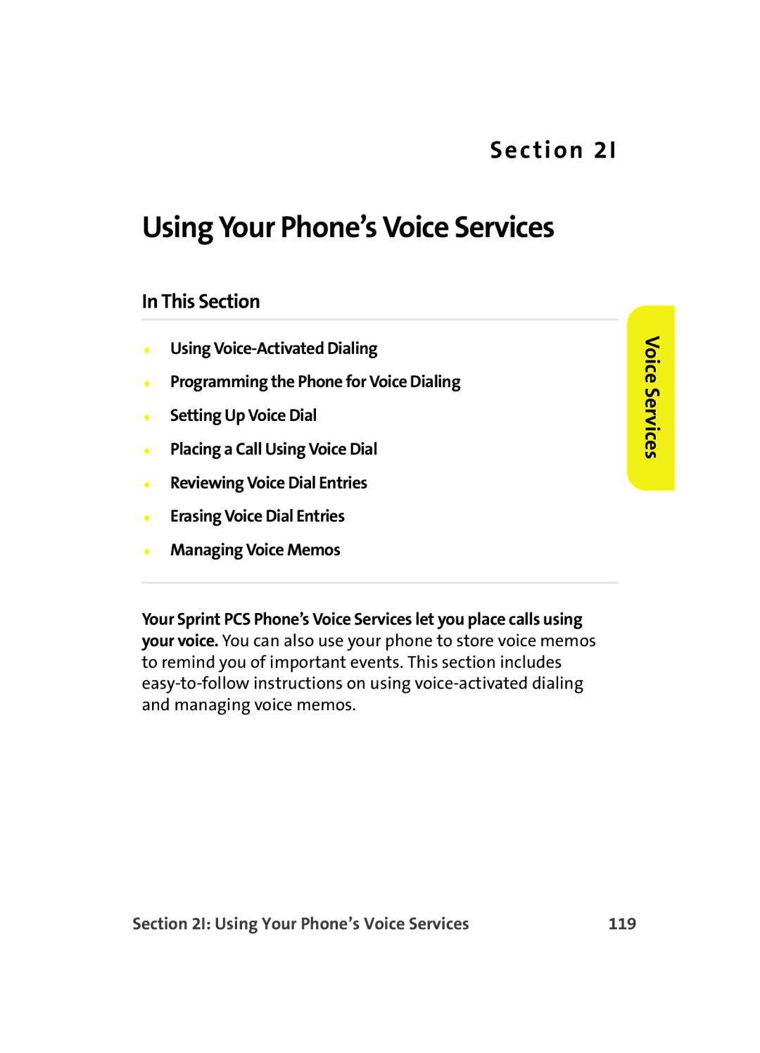 Samsung A560 manual Using Your Phone’s Voice Services 119 