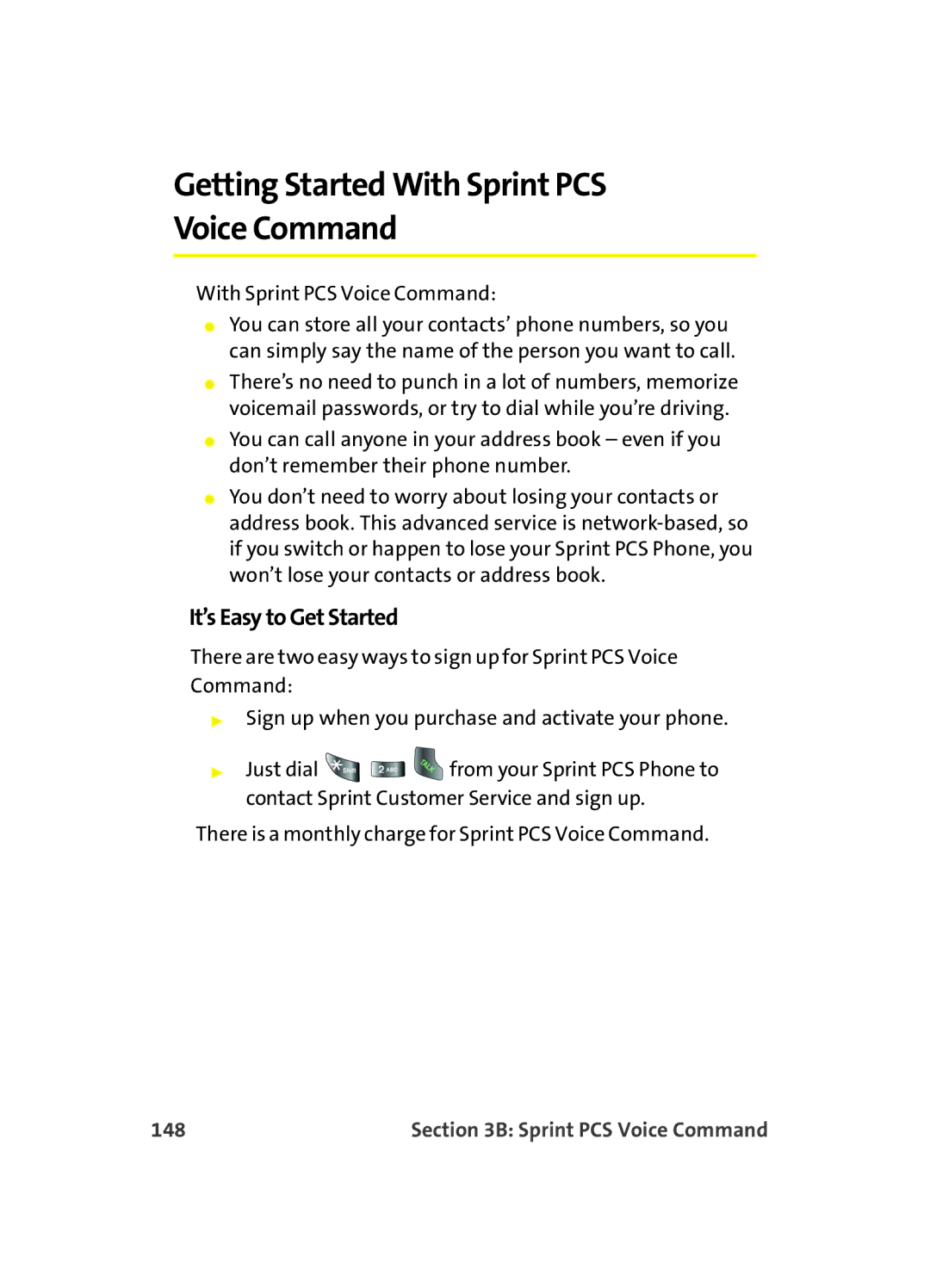 Samsung A560 manual Getting Started With Sprint PCS Voice Command, It’s Easy to Get Started, 148 