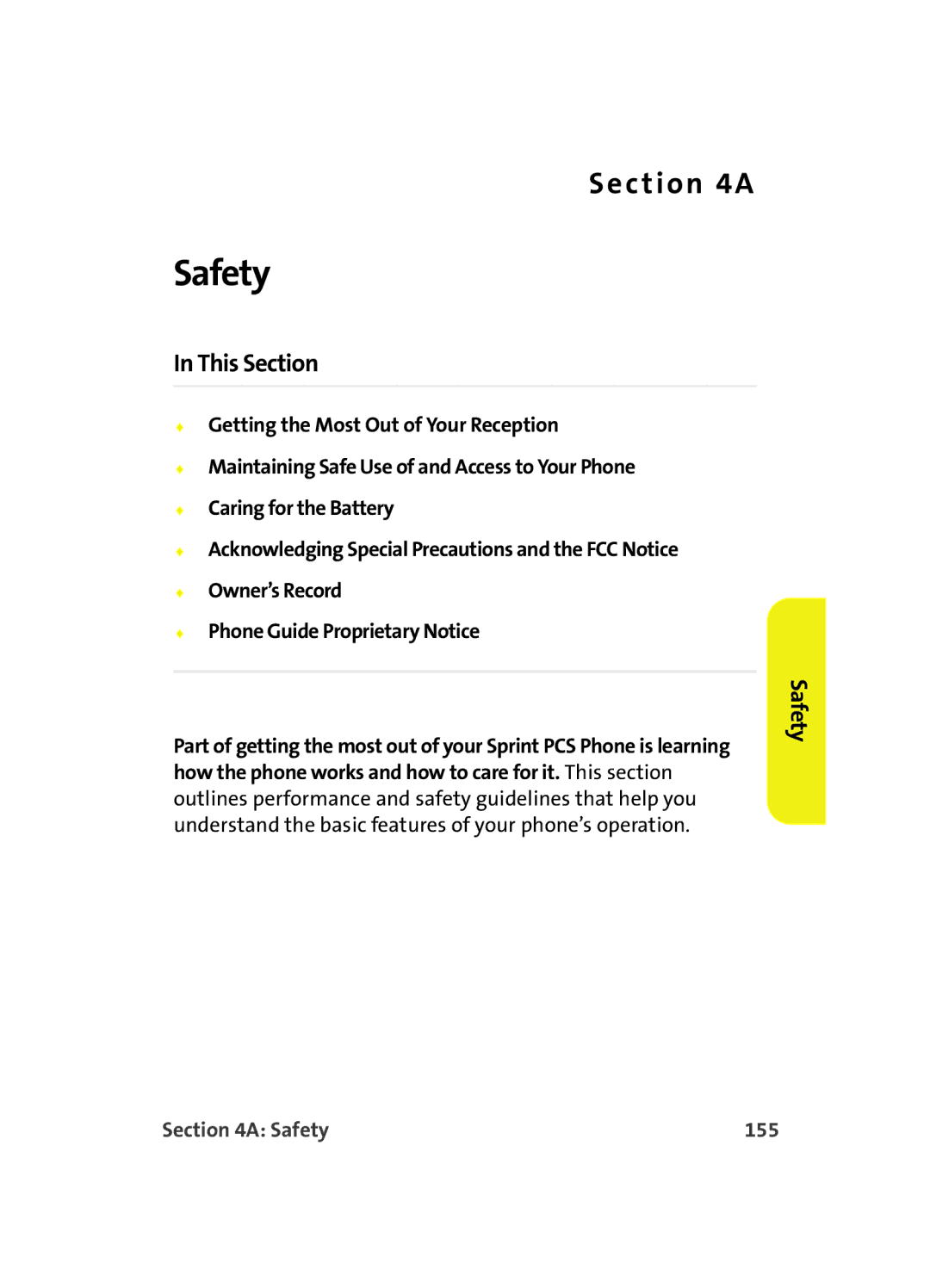 Samsung A560 manual Safety 155 