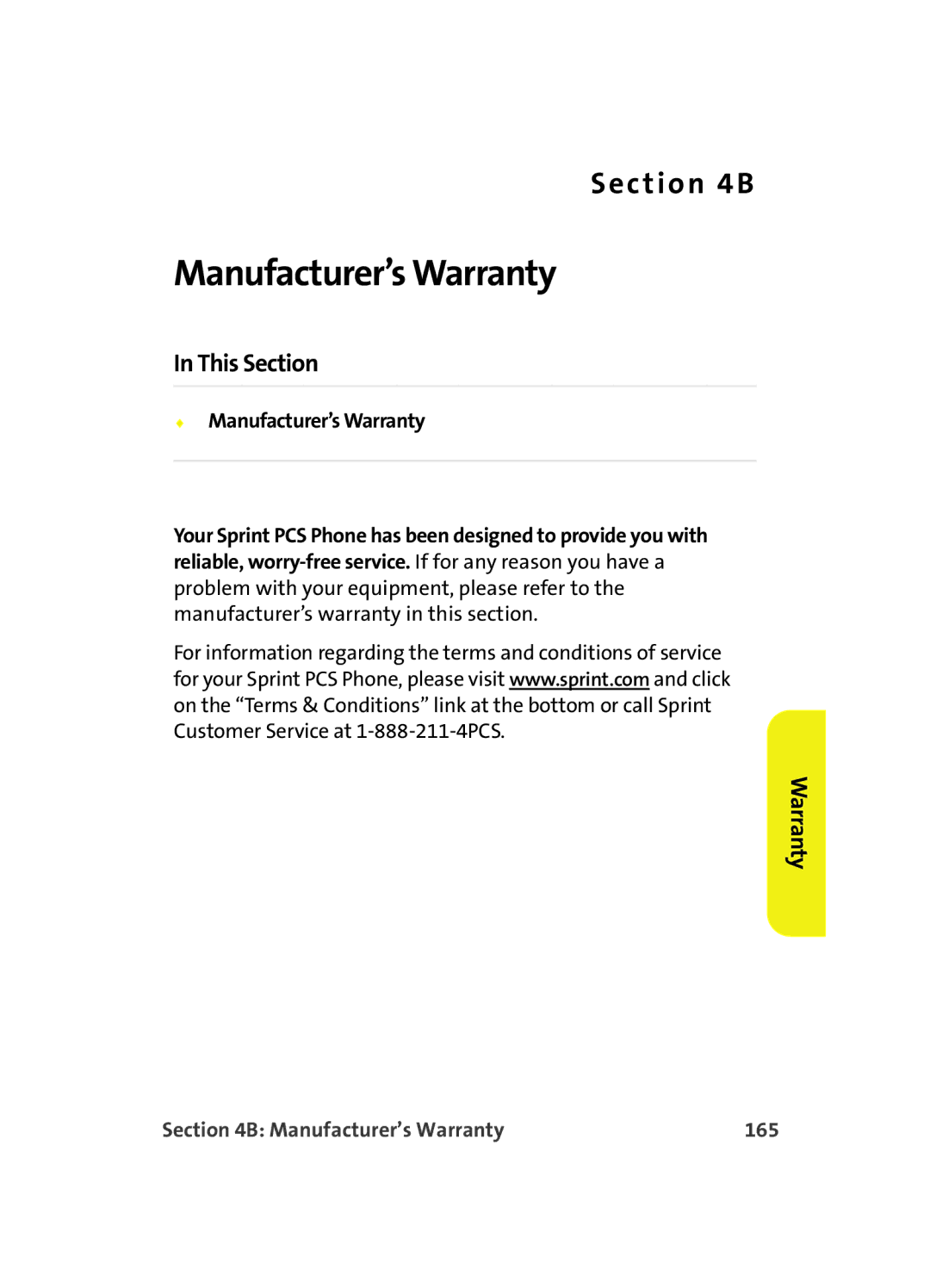 Samsung A560 manual Manufacturer’s Warranty 165 