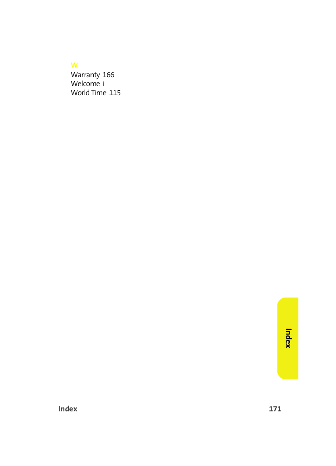 Samsung A560 manual Index 171 